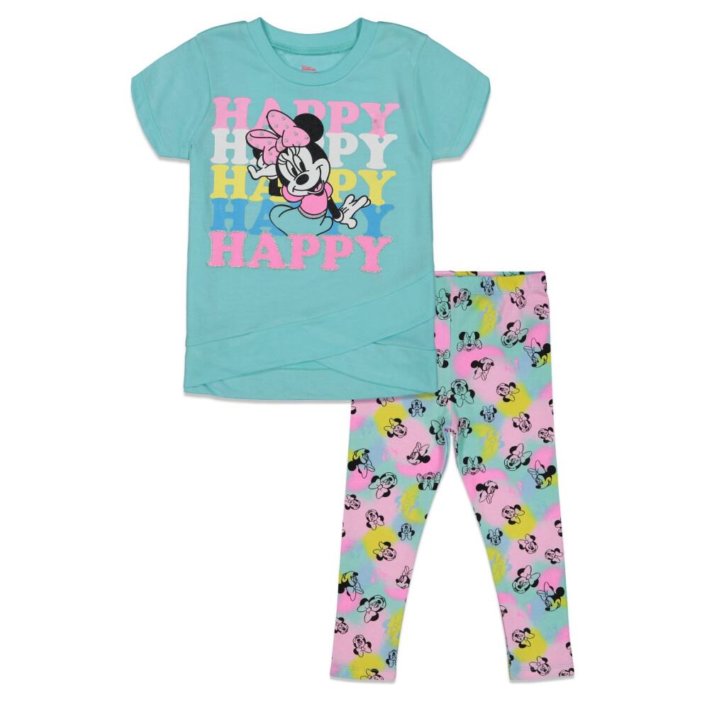 Disney Minnie Mouse Little Girls Crossover Graphic T-Shirt & Leggings