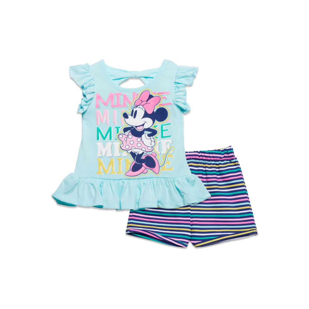 Disney Minnie Mouse Toddler Girls T-Shirt and French Terry Shorts Set