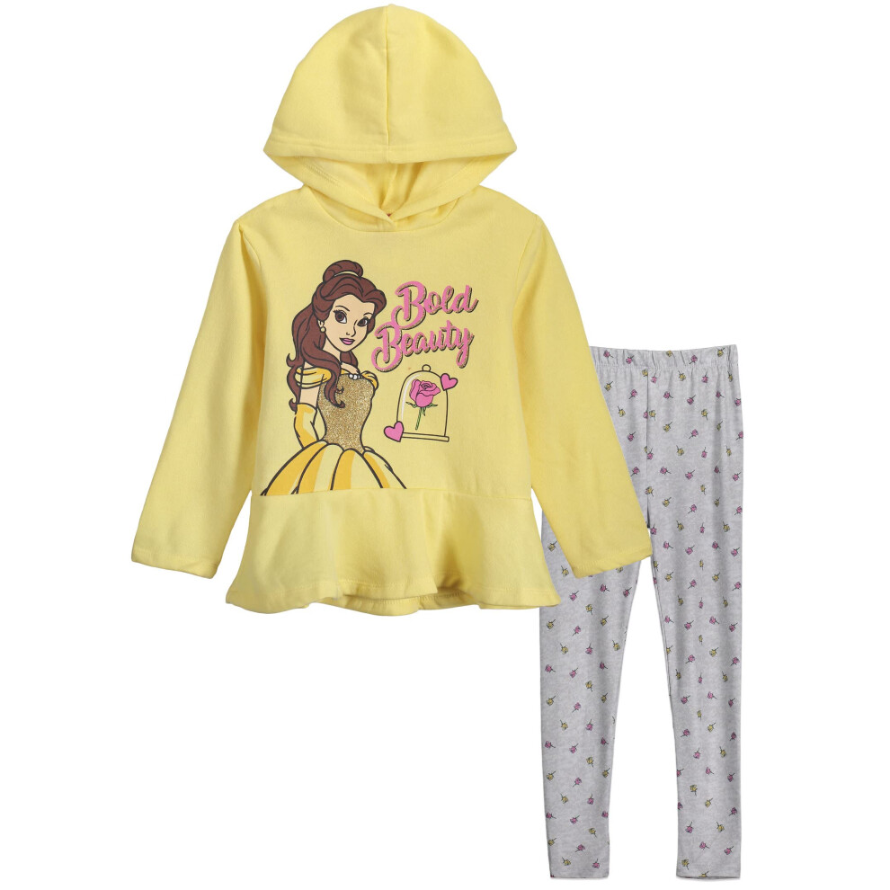 Disney Princess Belle Little Girls Pullover Hoodie and Leggings Outfit