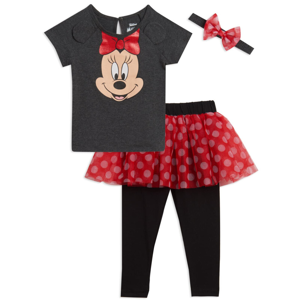 Disney Minnie Mouse Little Girls T-Shirt Leggings and Headband 3 Piece