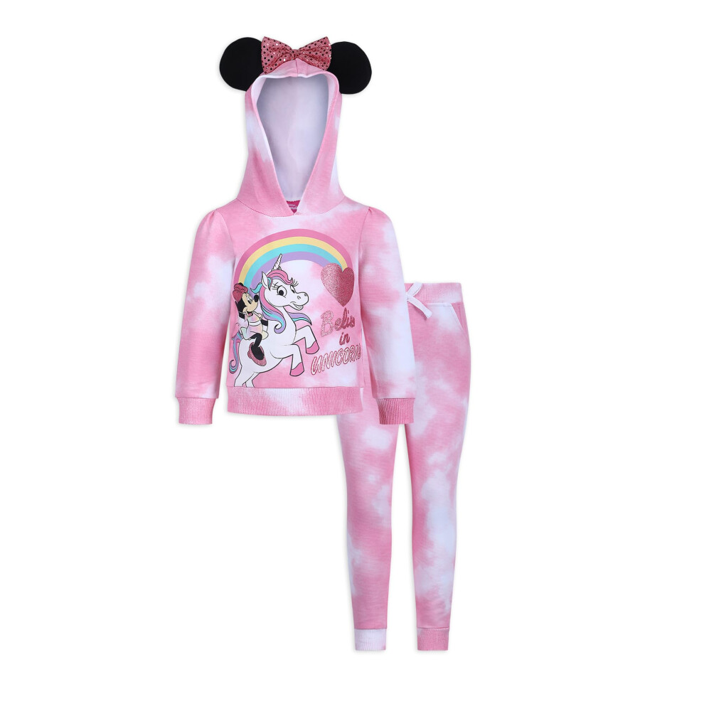 Disney Minnie Mouse Girls Hoodie and Jogger Pants Set for Toddler and