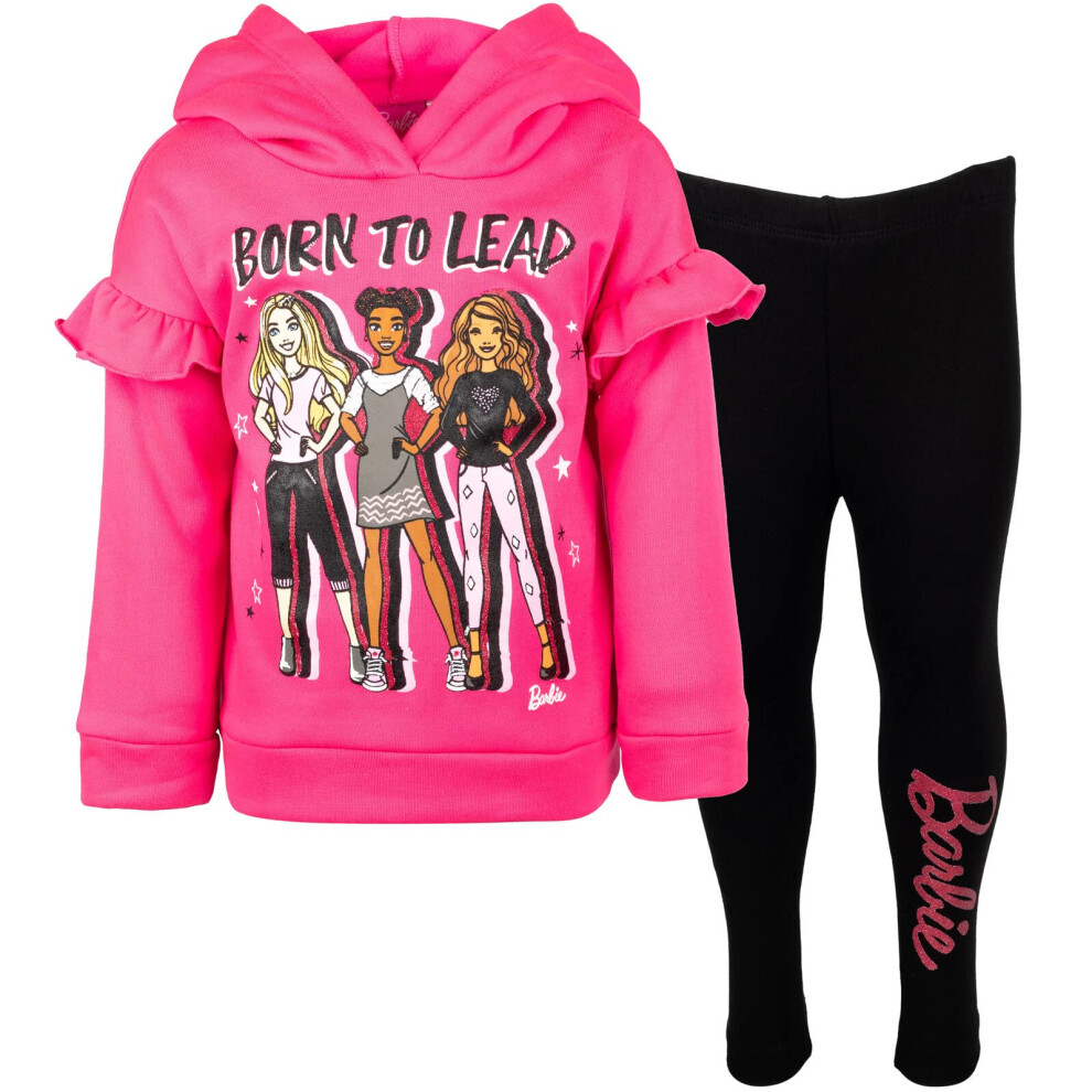 Barbie Toddler Girls Pullover Fleece Hoodie and Leggings Outfit Set Bl