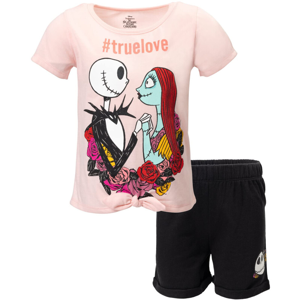 Disney Nightmare Before Christmas Toddler Girls Knotted Graphic T-Shir