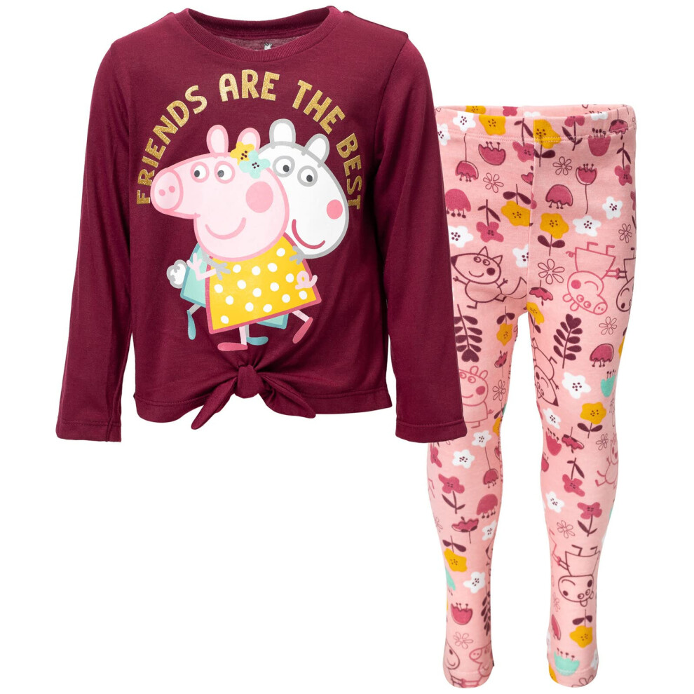 Peppa Pig Toddler Girls Pullover Long Sleeve Graphic T-Shirt & Legging