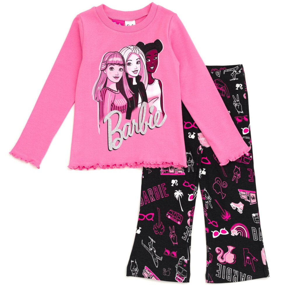 Barbie Big Girls T-Shirt and Pants Pink/Black 14-16