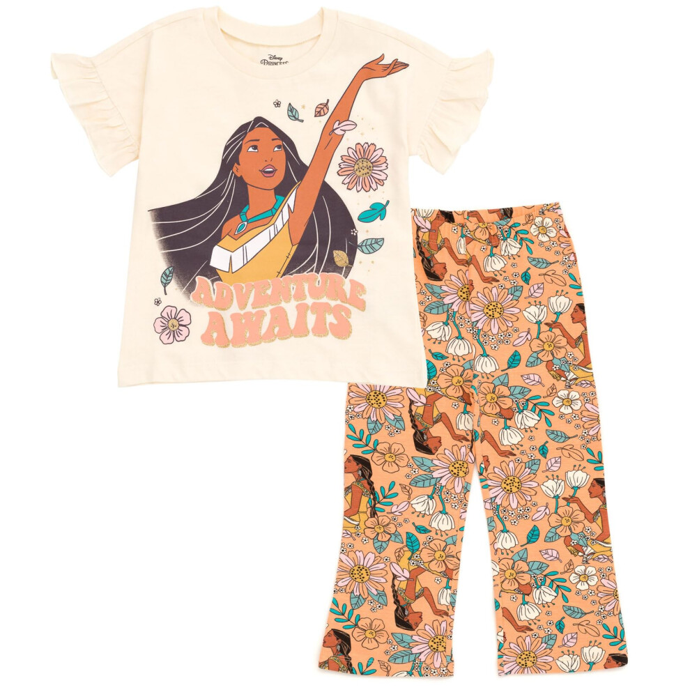 Disney Princess Pocahontas Floral Toddler Girls T-Shirt and Flare Legg