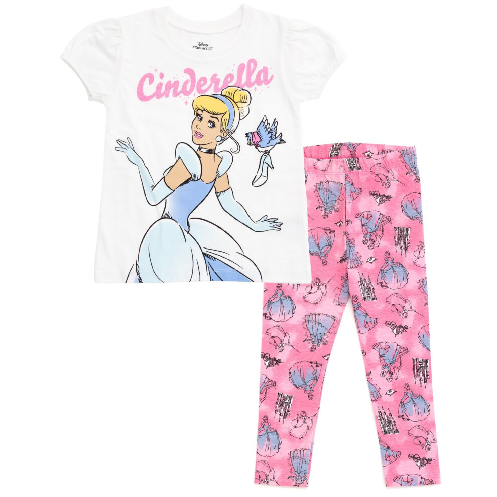 Disney Princess Cinderella Big Girls T-Shirt and Capri Leggings Outfit