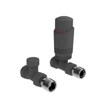 Designer Anthracite Thermostatic Radiator Valve TRV - Straight