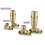 Designer Brushed Brass Thermostatic Radiator Valve TRV Twin Pack - Angled 4