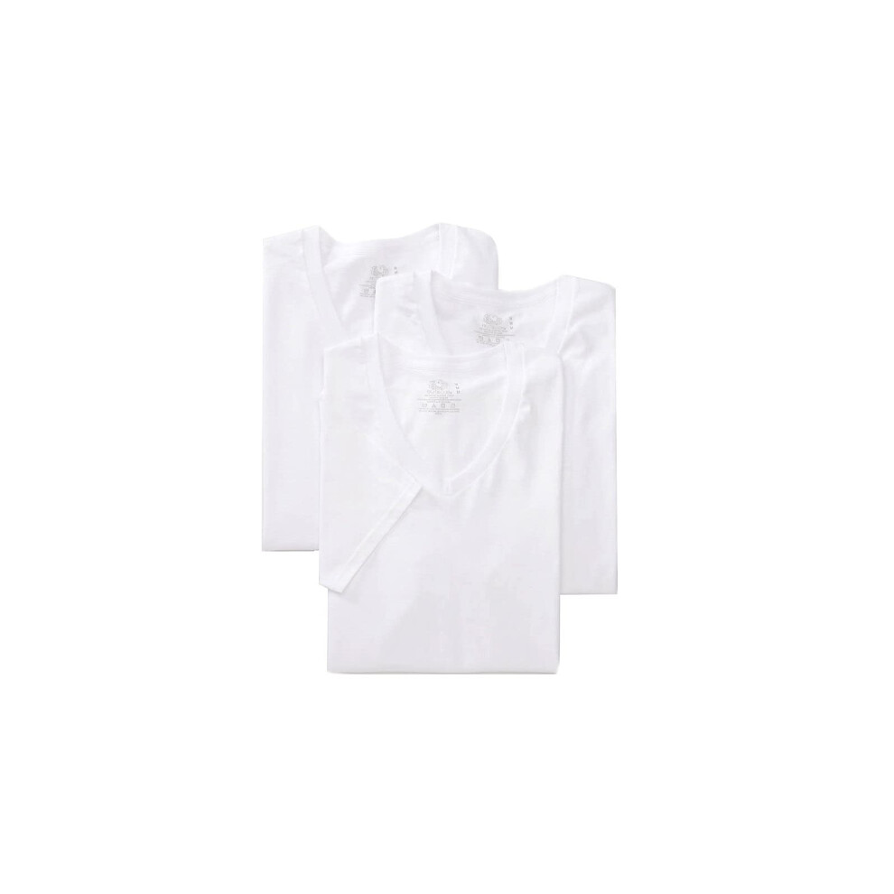 Fruit of the Loom Men's V-Neck T-Shirt  White  X-Large(Pack of 3)