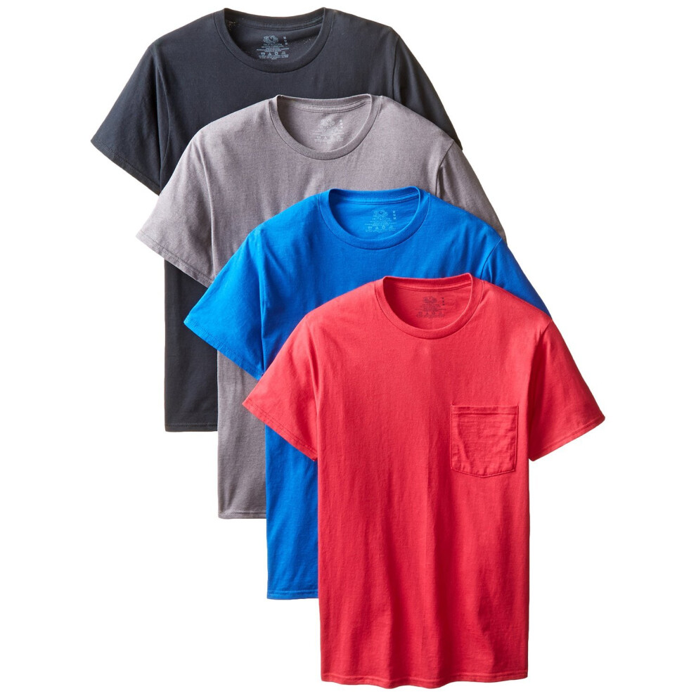 Fruit of the Loom Mens Crewneck T-Shirts  Assorted  Large (Pack of 4)