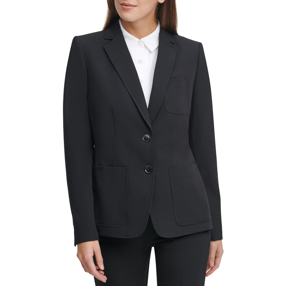 Tommy Hilfiger Women's Work One Button Blazer Jackets  Black