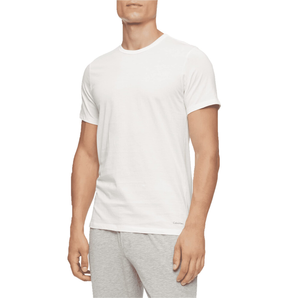 Calvin Klein Men's Cotton Classic 5-Pack Slim Undershirts  5 White Cre