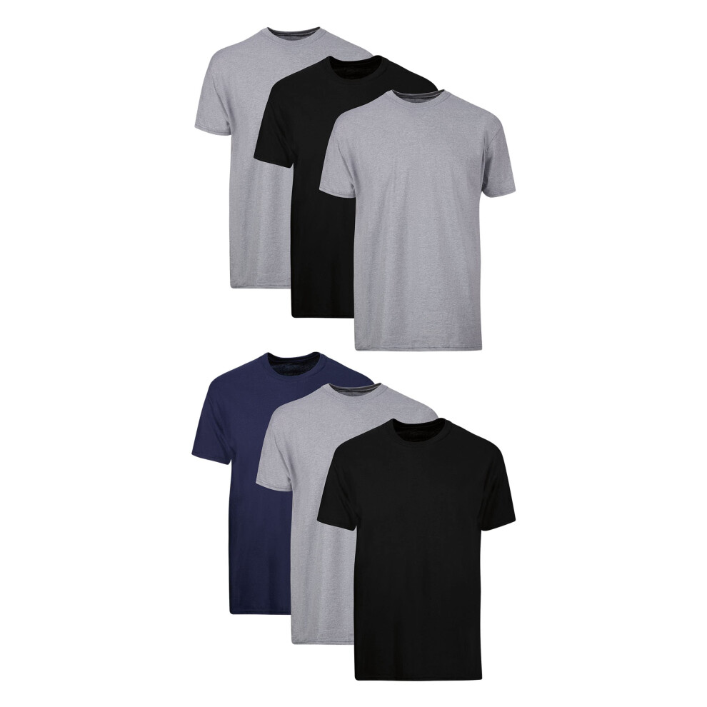 Hanes Mens Cotton Moisture-wicking Crew Tee Undershirts Multi-packs