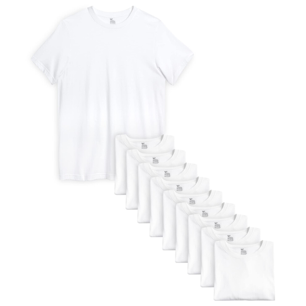 Reebok Mens Undershirts Soft Breathable Crew Neck T-Shirts (10 Pack)