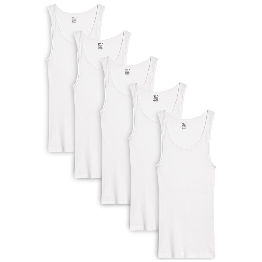 Reebok Mens Undershirts - Soft Breathable A-Shirt Tank Top (5 Pack)  S