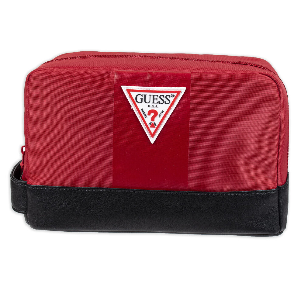 Guess Men's Toiletry Travel Kit  Red Zip  One Size