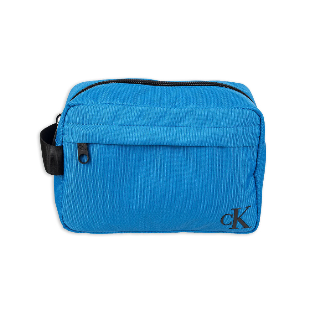 Calvin Klein Men's Top Zip Nylon Travel Kit  Blue  One Size