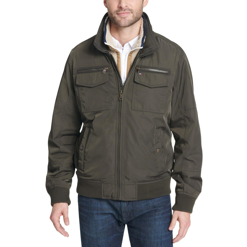 Tommy Hilfiger Men's Water and Wind Resistant Performance Bomber Jacke