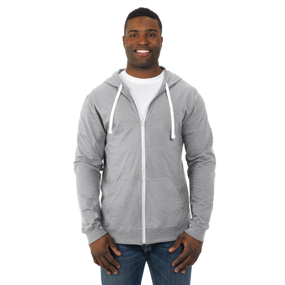 Fruit of the Loom Men's Lightweight Cotton Full-Zip Hoodie  Heather Gr