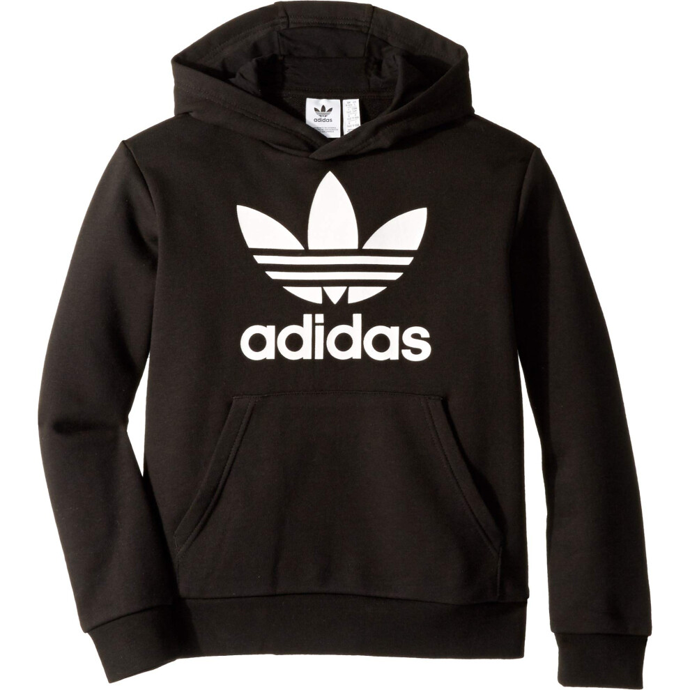 adidas Originals unisex-youth Trefoil Hoodie Black/White Small