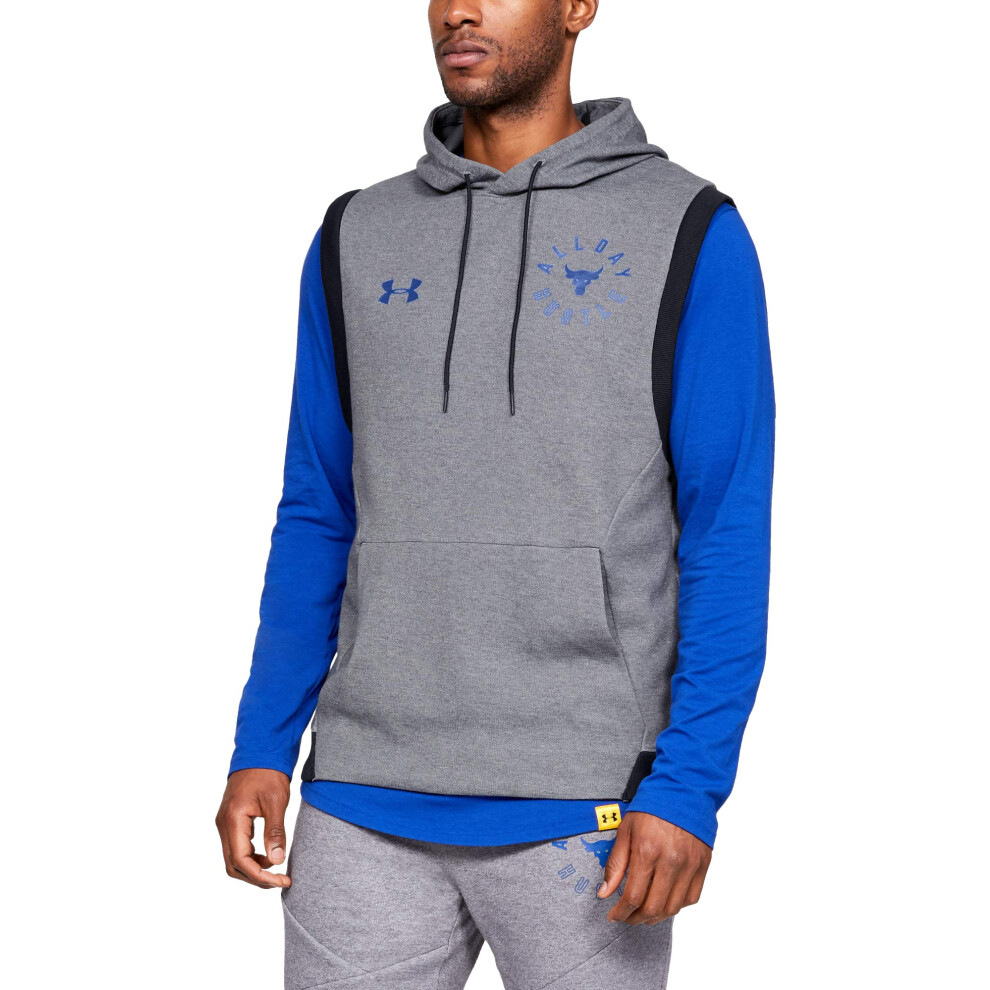 Under Armour Men's Project Rock Double Knit Sleeveless Hoodie (M  Stee