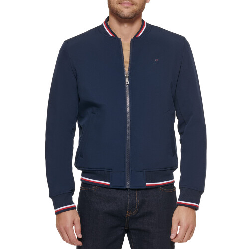 Tommy Hilfiger Tommy Hilfiger Herren Leichte Varsity Rip Knit Bomberjacke, Mitternachts Softshell, XX-Large