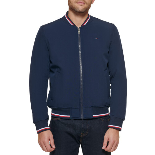 Tommy Hilfiger Tommy Hilfiger Herren Leichte Varsity Rip Knit Bomberjacke, Mitternachts Softshell, XX-Large 1
