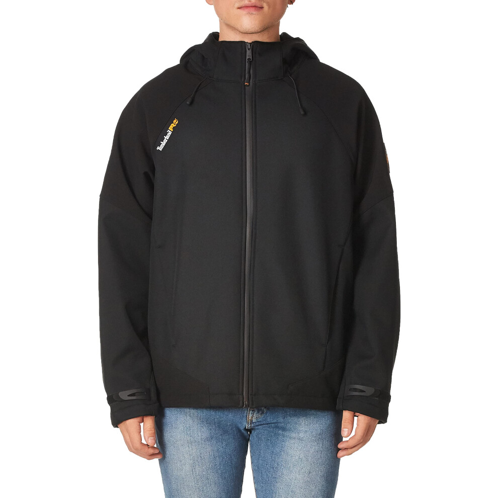 Timberland PRO Men's Powerzip Hooded Softshell Jacket  Black  Large