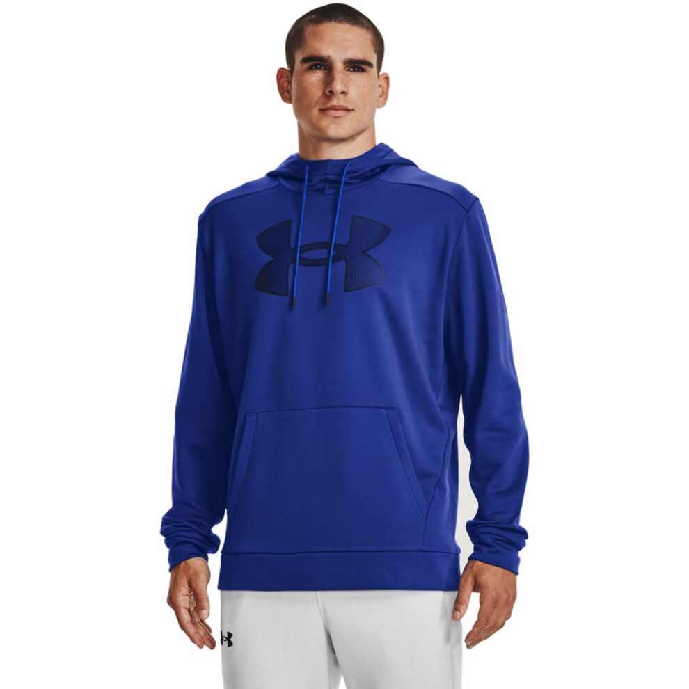 Under Armour Mens Big Logo ArmourFleece Hoodie  (400) Royal/Royal/Blac