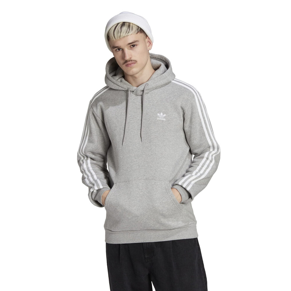 adidas Originals Men's Adicolor Classics 3-Stripes Hoodie  Gray  Mediu