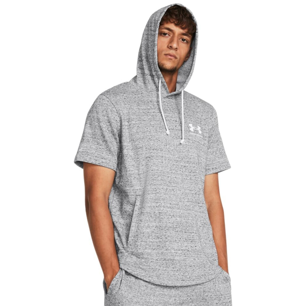 Under Armour Men's Rival Terry Short-Sleeve Hoodie  (011) Mod Gray Lig