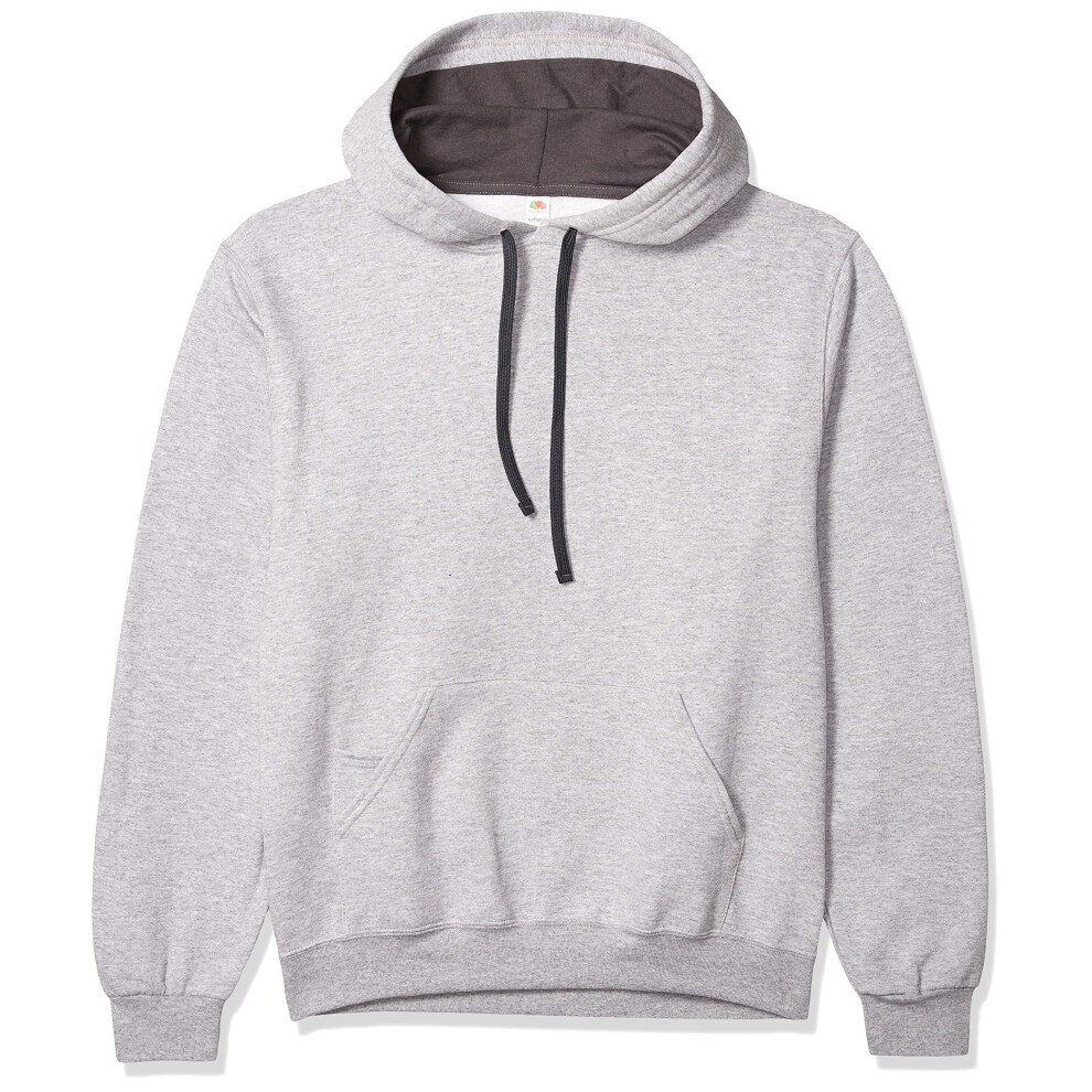 Fruit of the Loom Men's Sofspun Fleece Hoodie  Pullover-Heather Grey