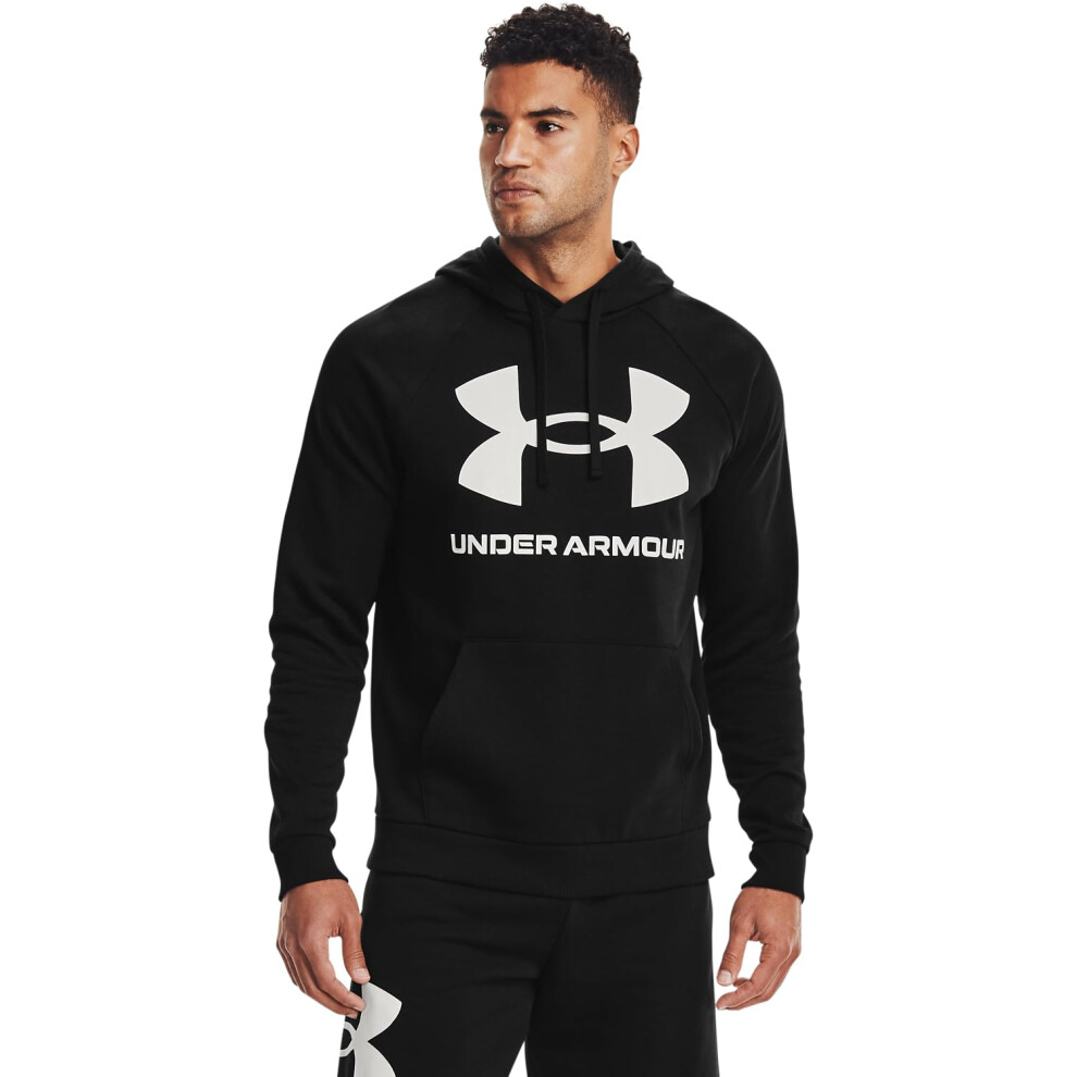 Under Armour Mens Rival Fleece Big Logo Hoodie   Black (001)/Onyx Whit