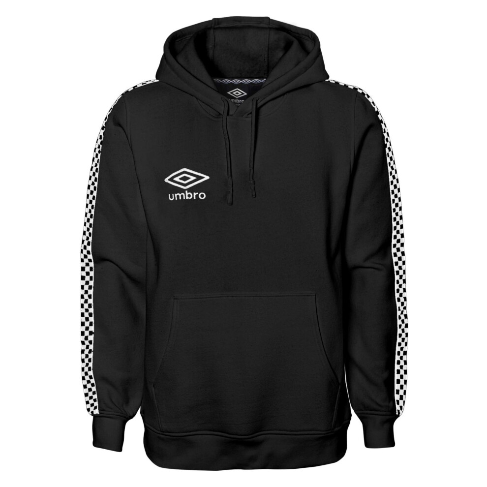 Umbro Men's Pullover Fleece Hoodie  Black/White  Large