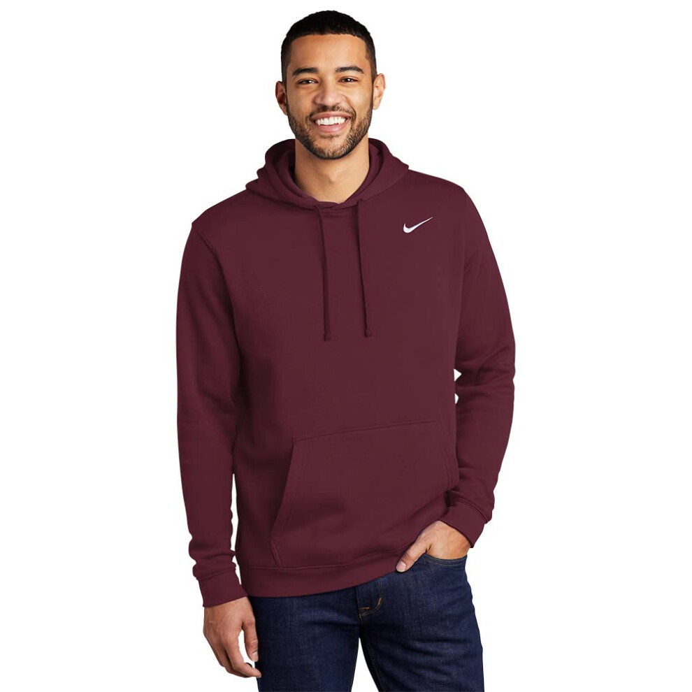 Nike Club Fleece Pullover Hoodie Dark Maroon