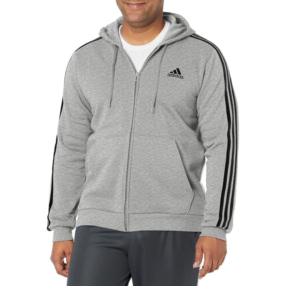 adidas mens Essentials Fleece 3-stripes Full-zip Hoodie Jacket  Medium