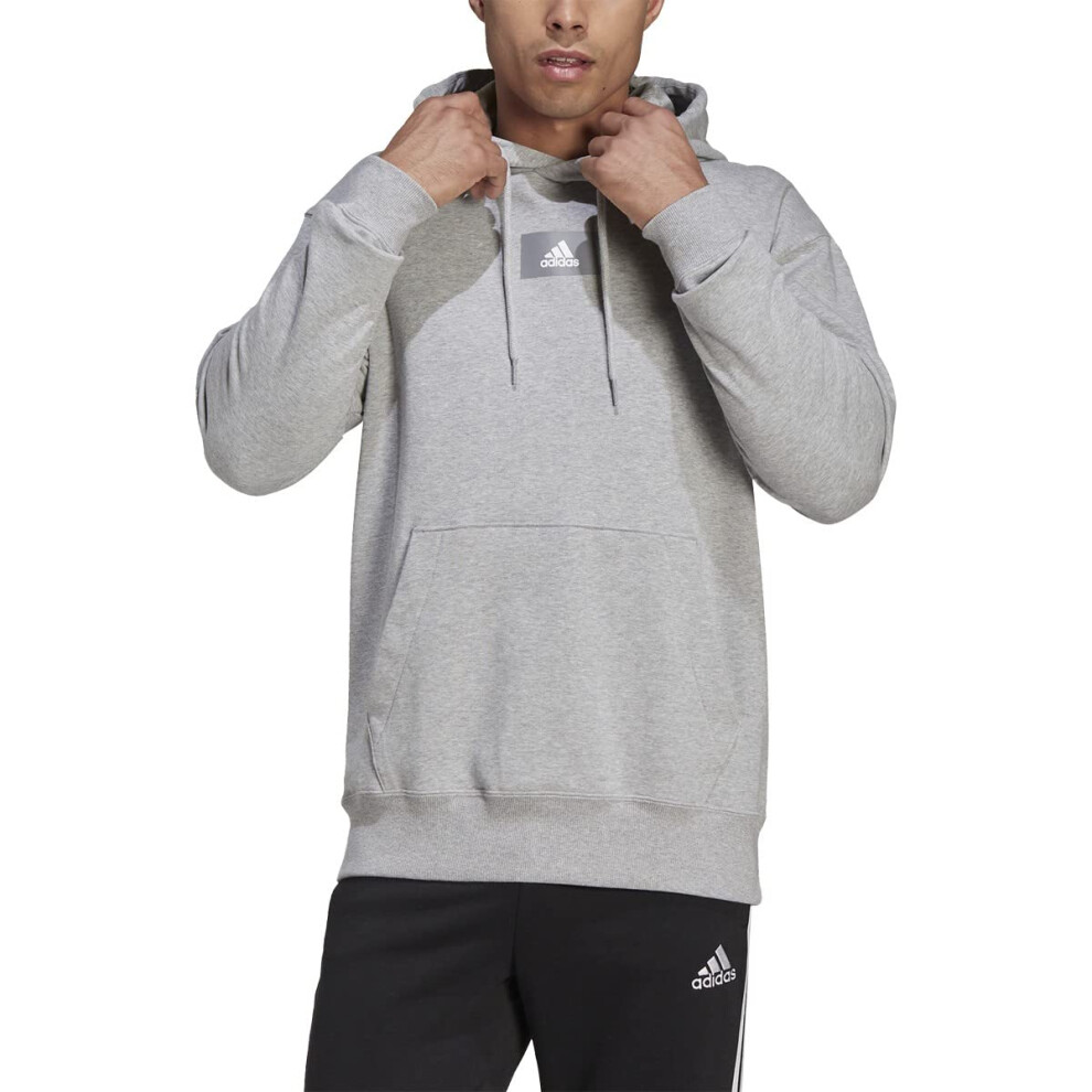 adidas Men's Essentials Feelvivid Hoodie  Medium Grey Heather  Large