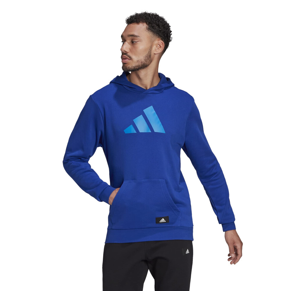 adidas Men's Future Icon 3-Bar Hoodie  Team Royal Blue  X-Large