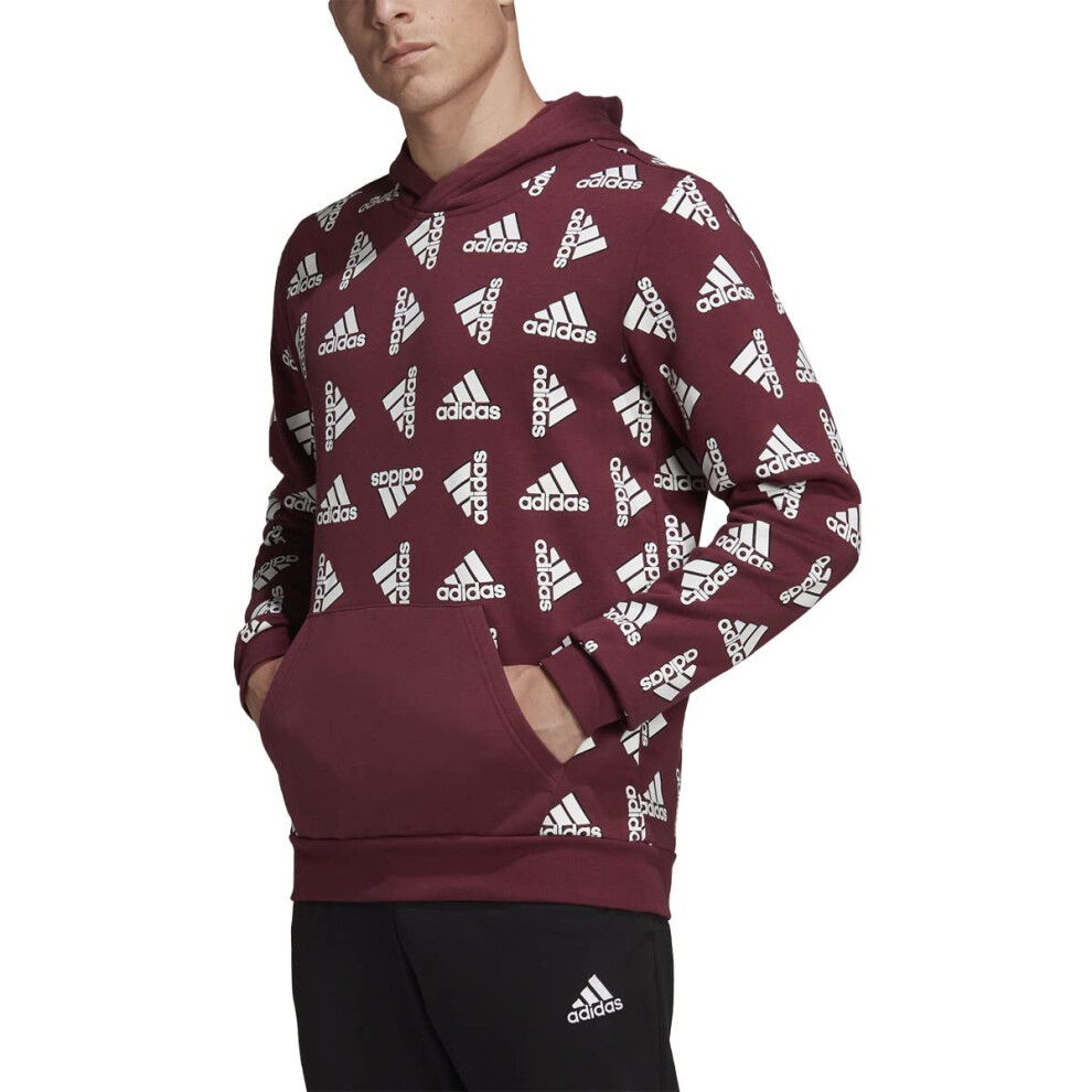 adidas mens All Over Print Fleece Hoodie Casual  Victory Crimson  3X-L