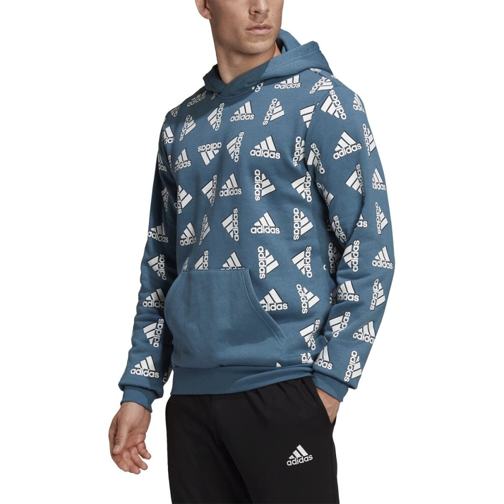 adidas mens All Over Print Fleece Hoodie Casual  Orbit Indigo  XX-Larg