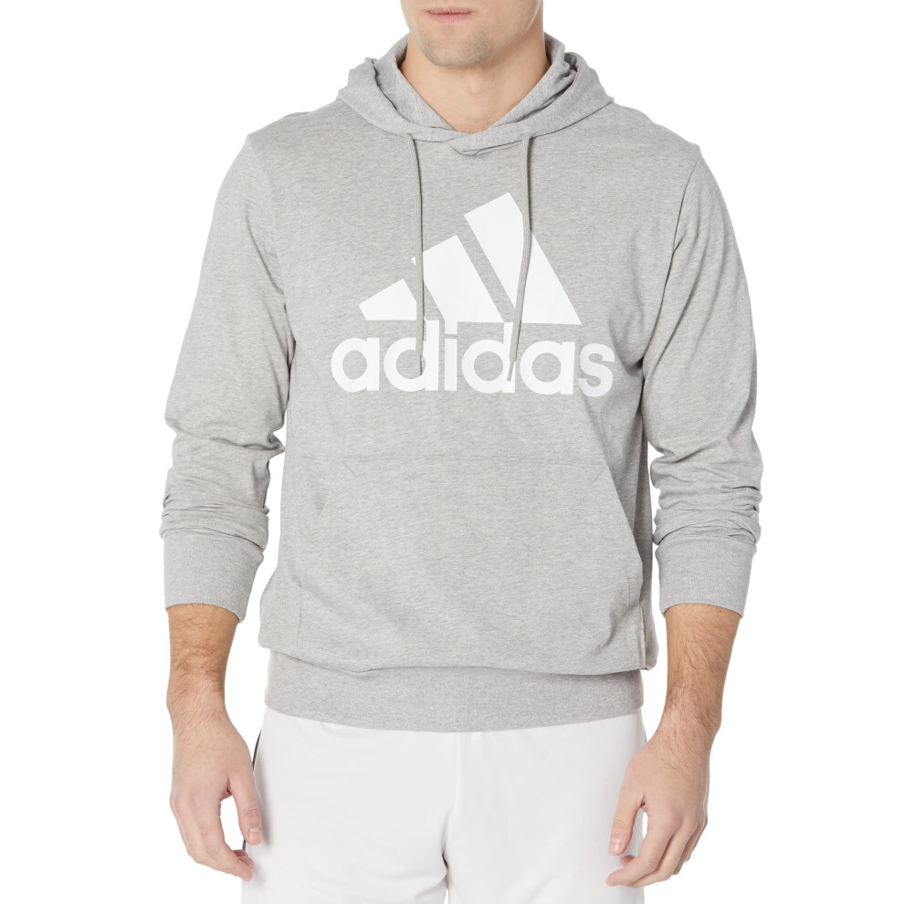 adidas Men's Essentials Logo Hoodie  Medium Grey Heather  Large