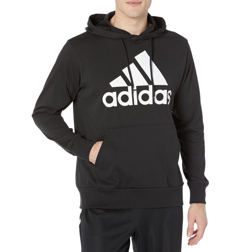 adidas Men's Essentials Logo Hoodie  Black/White  Small