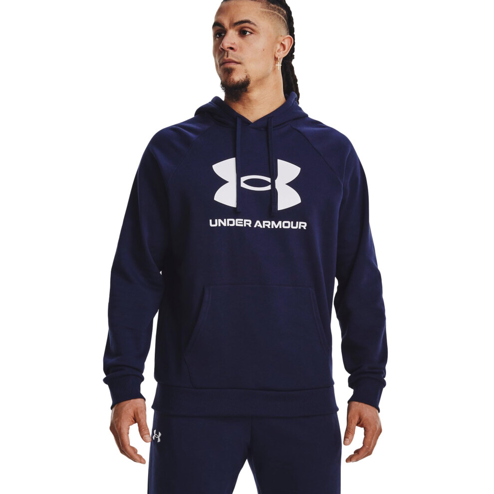 Under Armour Men's Rival Fleece Logo Hoodie  (410) Midnight Navy / / W