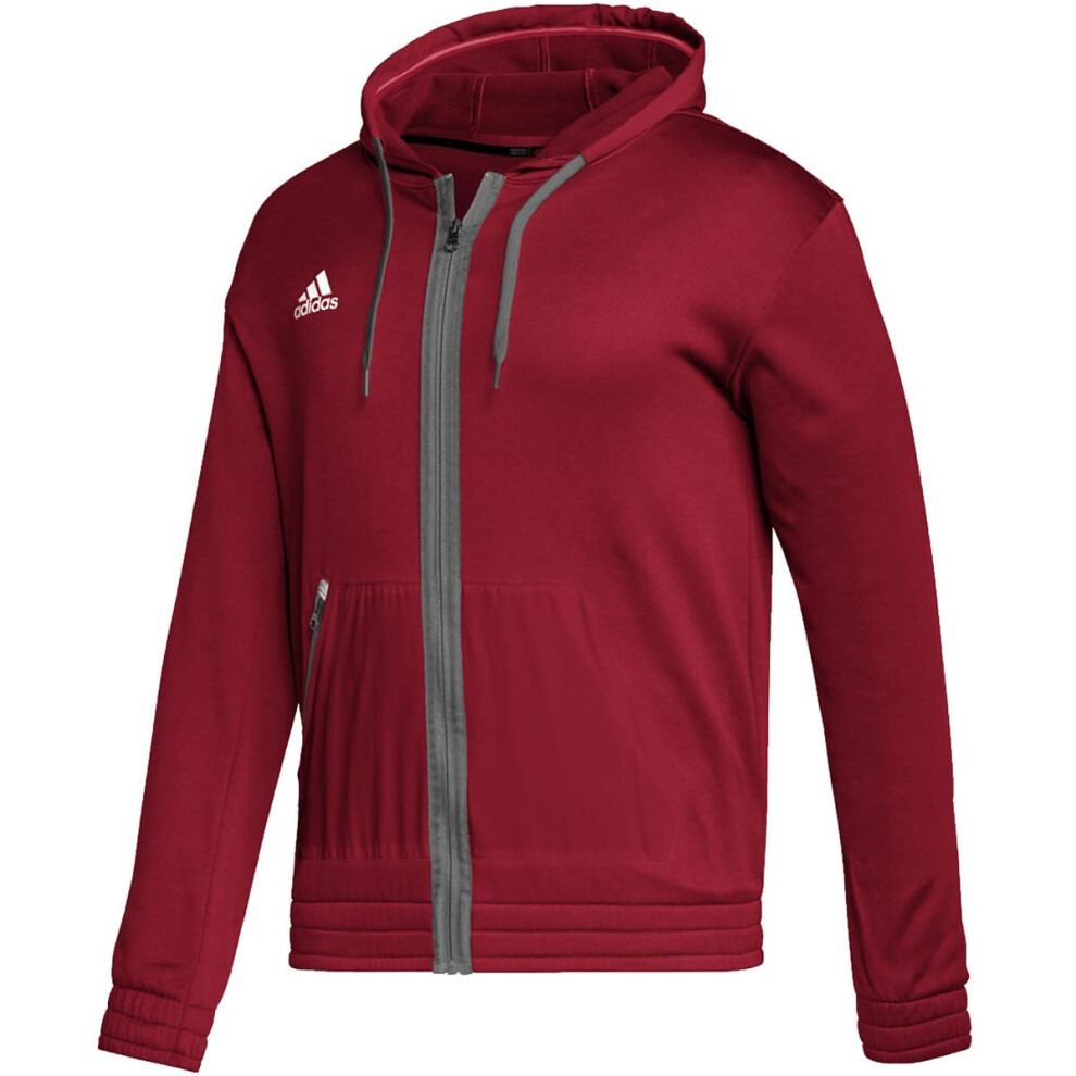 adidas Men's Team Issue Full-Zip Hoodie Red | Gray 3XL