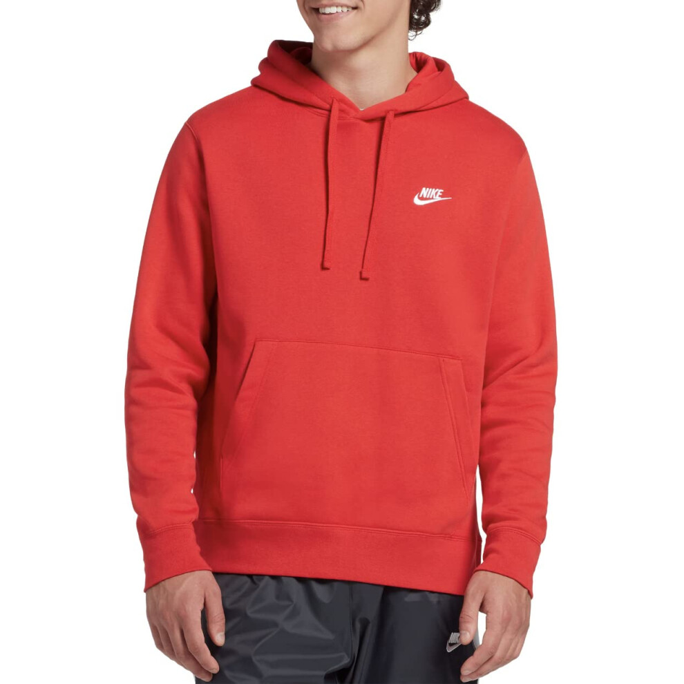 Nike Men's Pull Over Hoodie (as1  alpha  m  regular  regular  Red/Whit