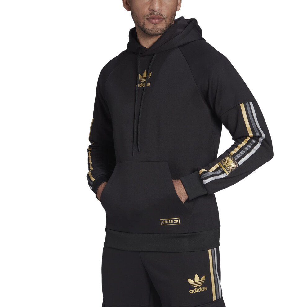 adidas Originals Men's Chile20 Pullover Hoodie  Black  Medium