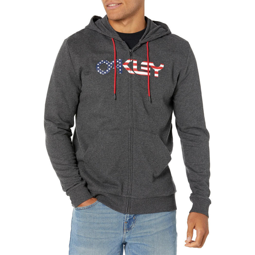 Oakley Men's Teddy Full Zip Hoddie  Dark Green Heather/American Flag