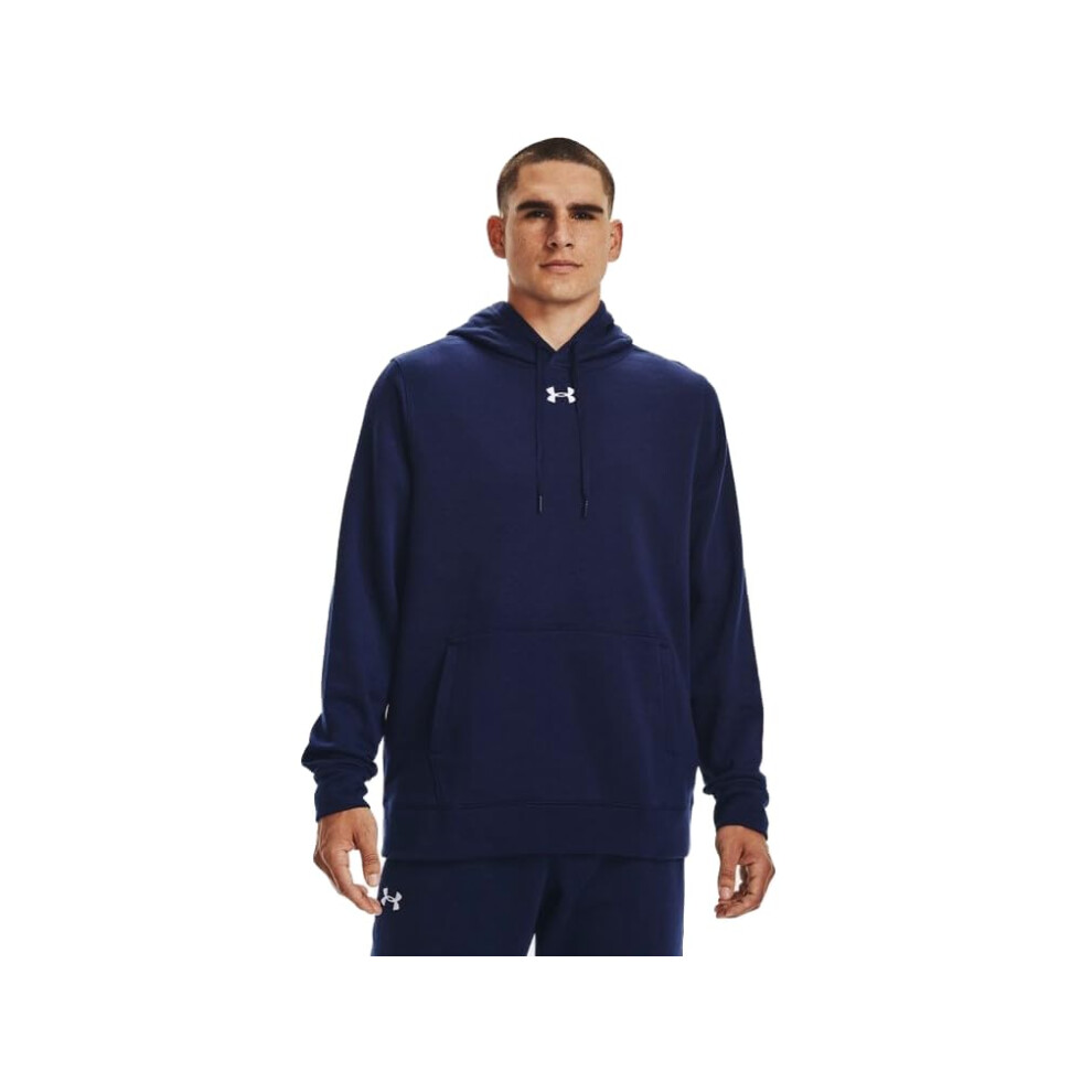 Under Armour Hustle Fleece Mens Hoodie XL Midnight Navy-white