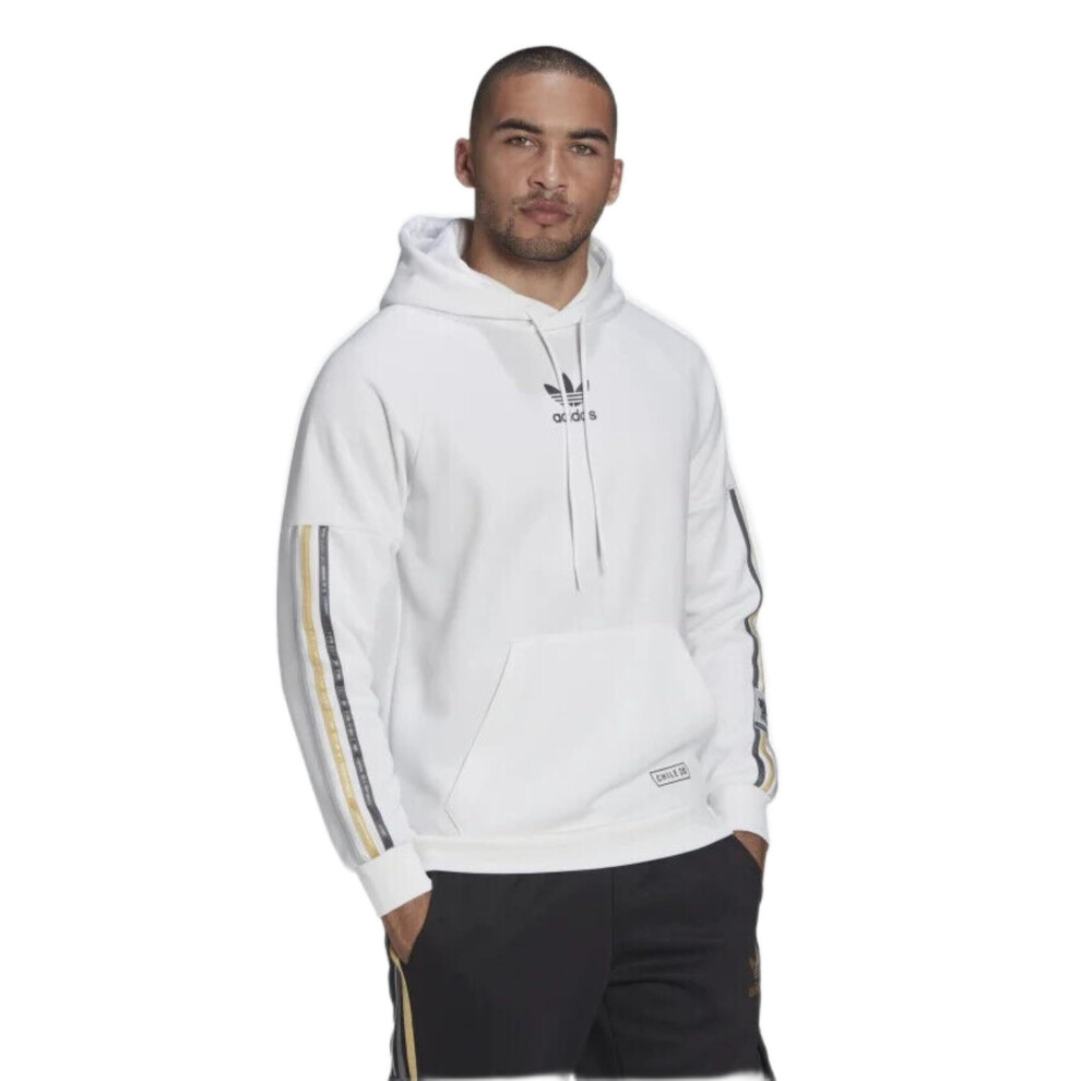 adidas Men's Chile 20 Pullover Hoodie Sweatshirt  White X-Large